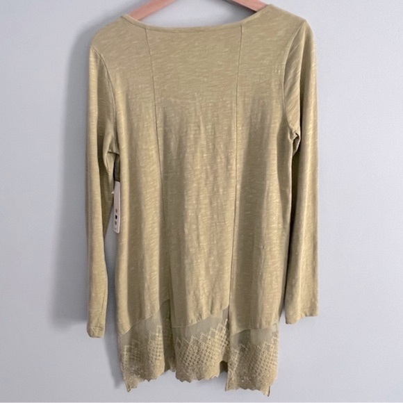 NEW Soft Surroundings Linley Green Asymmetrical Lace Hemline Tunic XS - Picture 7 of 11